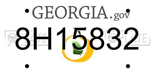 8H15832 Georgia License Plate