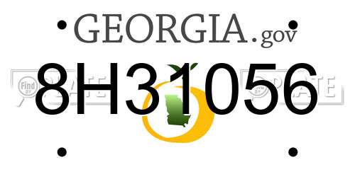 8H31056 Georgia License Plate