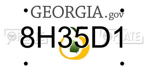 8H35D1 Georgia License Plate