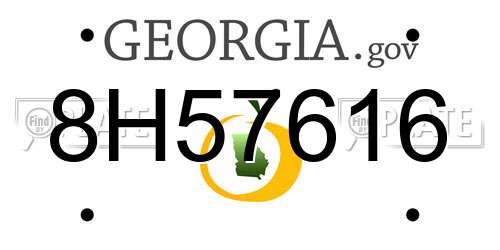 8H57616 Georgia License Plate