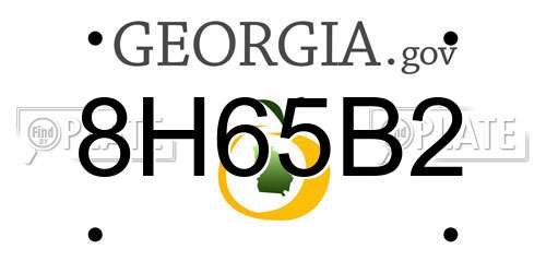 8H65B2 Georgia License Plate