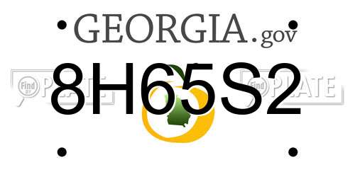 8H65S2 Georgia License Plate