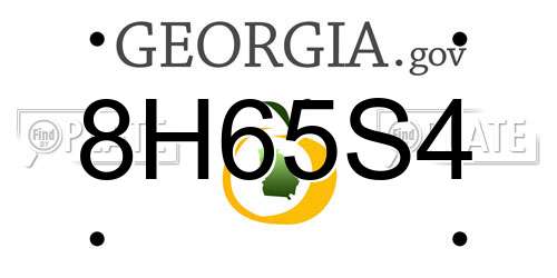 8H65S4 Georgia License Plate