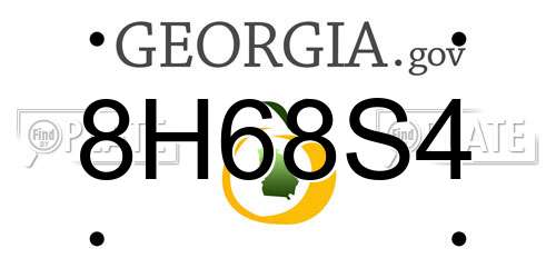 8H68S4 Georgia License Plate