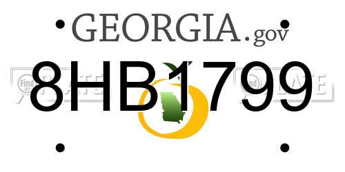 8HB1799 Georgia License Plate