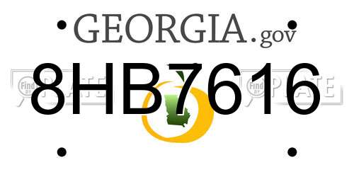 8HB7616 Georgia License Plate