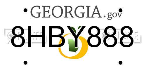 8HBY888 Georgia License Plate
