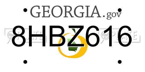 8HBZ616 Georgia License Plate