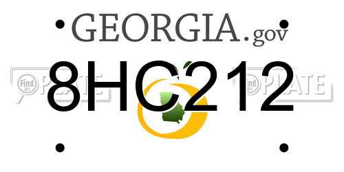 8HC212 Georgia License Plate