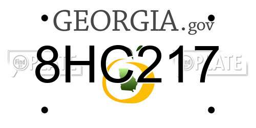 8HC217 Georgia License Plate