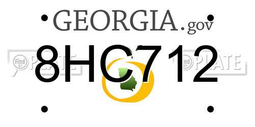 8HC712 Georgia License Plate