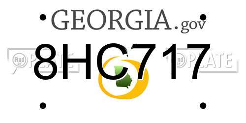 8HC717 Georgia License Plate