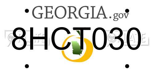 8HCT030 Georgia License Plate