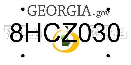 8HCZ030 Georgia License Plate