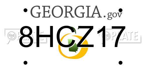 8HCZ17 Georgia License Plate