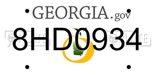 8HD0934 Georgia License Plate