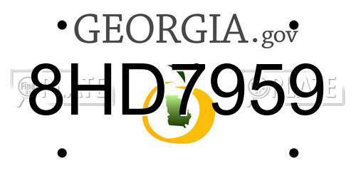 8HD7959 Georgia License Plate