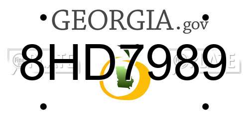 8HD7989 Georgia License Plate