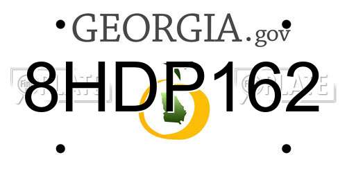 8HDP162 Georgia License Plate