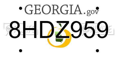 8HDZ959 Georgia License Plate