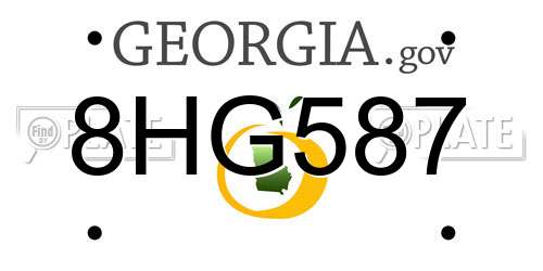 8HG587 Georgia License Plate