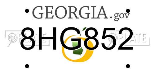 8HG852 Georgia License Plate