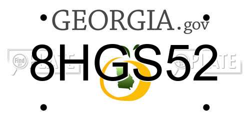 8HGS52 Georgia License Plate