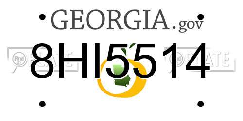 8HI5514 Georgia License Plate