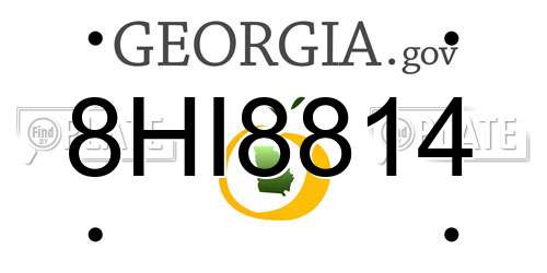 8HI8814 Georgia License Plate