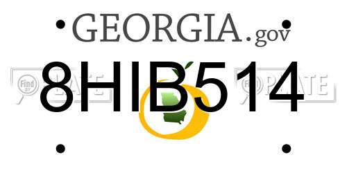 8HIB514 Georgia License Plate