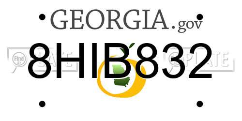 8HIB832 Georgia License Plate