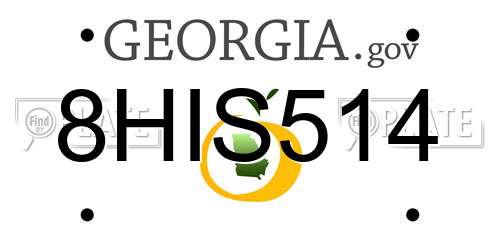 8HIS514 Georgia License Plate