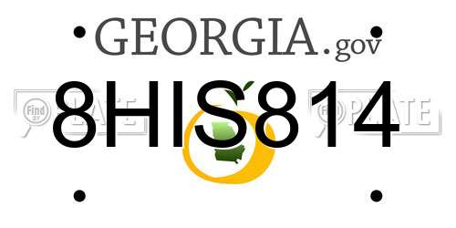 8HIS814 Georgia License Plate