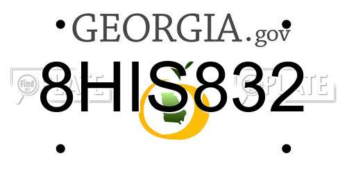 8HIS832 Georgia License Plate