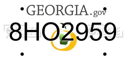 8HO2959 Georgia License Plate