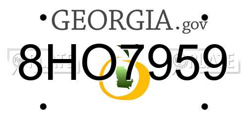 8HO7959 Georgia License Plate