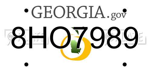 8HO7989 Georgia License Plate