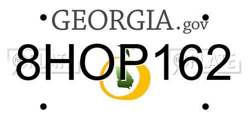 8HOP162 Georgia License Plate