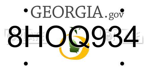 8HOQ934 Georgia License Plate