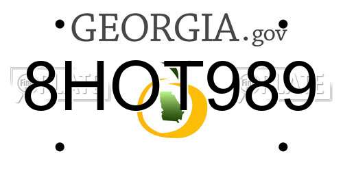 8HOT989 Georgia License Plate
