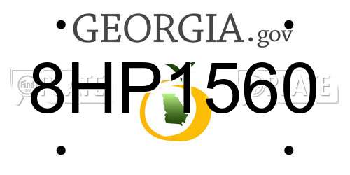 8HP1560 Georgia License Plate