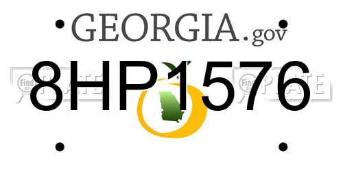 8HP1576 Georgia License Plate