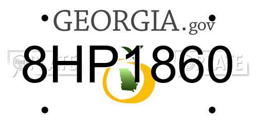 8HP1860 Georgia License Plate