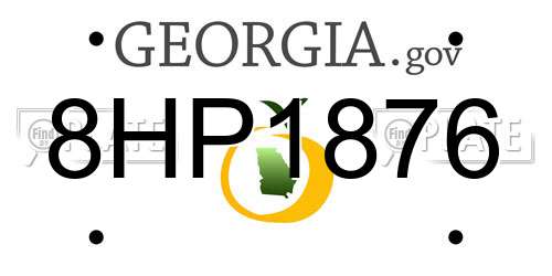 8HP1876 Georgia License Plate
