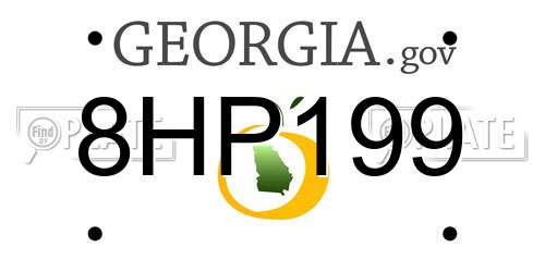 8HP199 Georgia License Plate