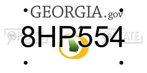 8HP554 Georgia License Plate