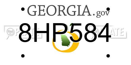 8HP584 Georgia License Plate