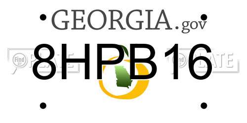 8HPB16 Georgia License Plate