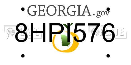 8HPI576 Georgia License Plate