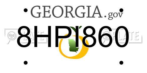 8HPI860 Georgia License Plate